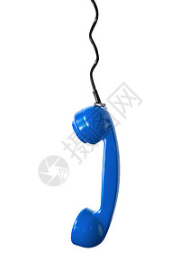 电话绳索电缆白色蓝色固定电话金属背景图片