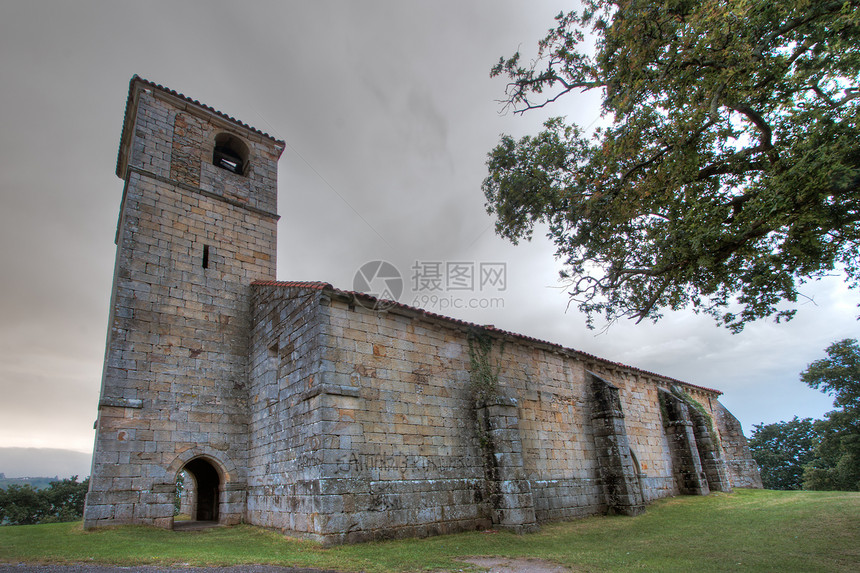 西班牙坎塔布里亚 利佩加恩遗产牧师风暴石头旅游宗教建筑学教堂旅行教会图片