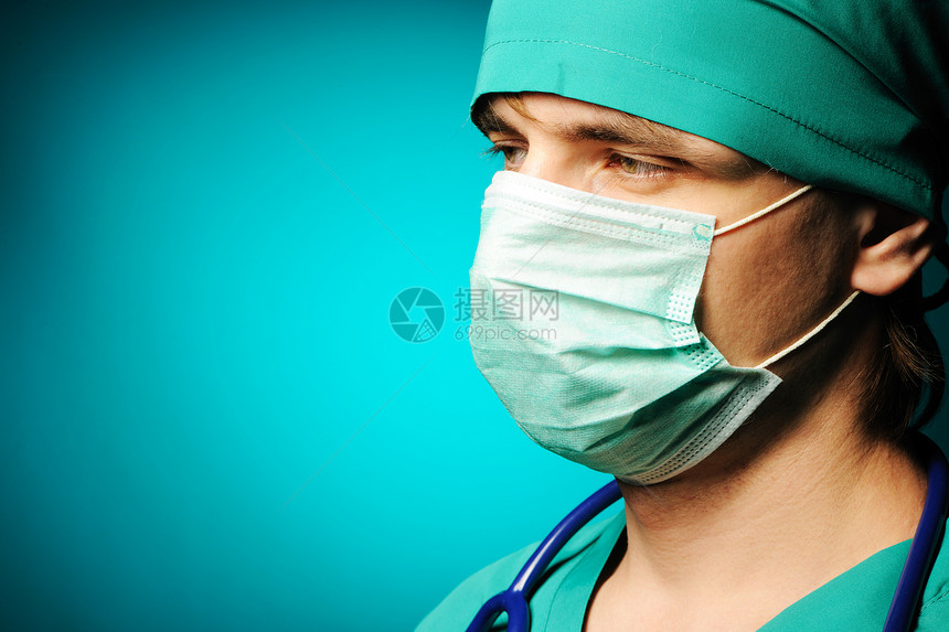 外科医生绿色福利药品保健成人医疗卫生职业男性面具图片