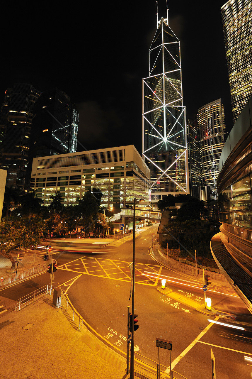夜里香港市风景城市建筑学摩天大楼建筑天空旅行商业景观街道市中心图片