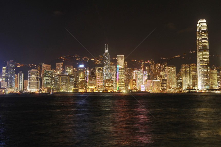 夜里香港市风景旅行天空商业场景天际景观城市建筑学摩天大楼建筑图片