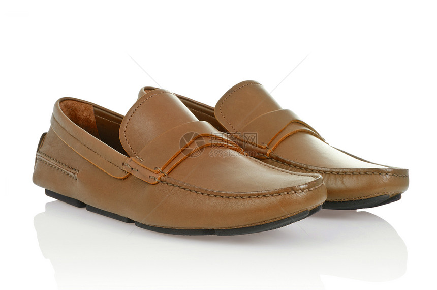 白色脱白的男性鞋靴子骡子橡皮皮革脚跟男人正装反射棕色鞋类图片