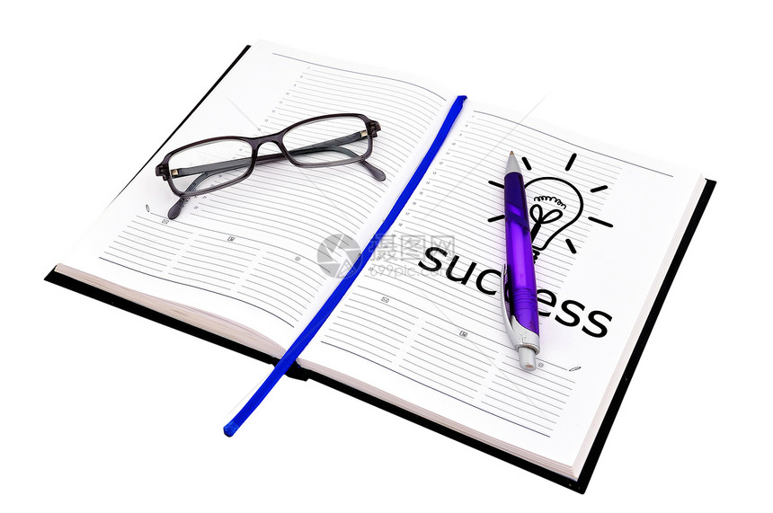 成功概念日记灯泡技术智慧办公室创造力财政眼镜页数创新图片