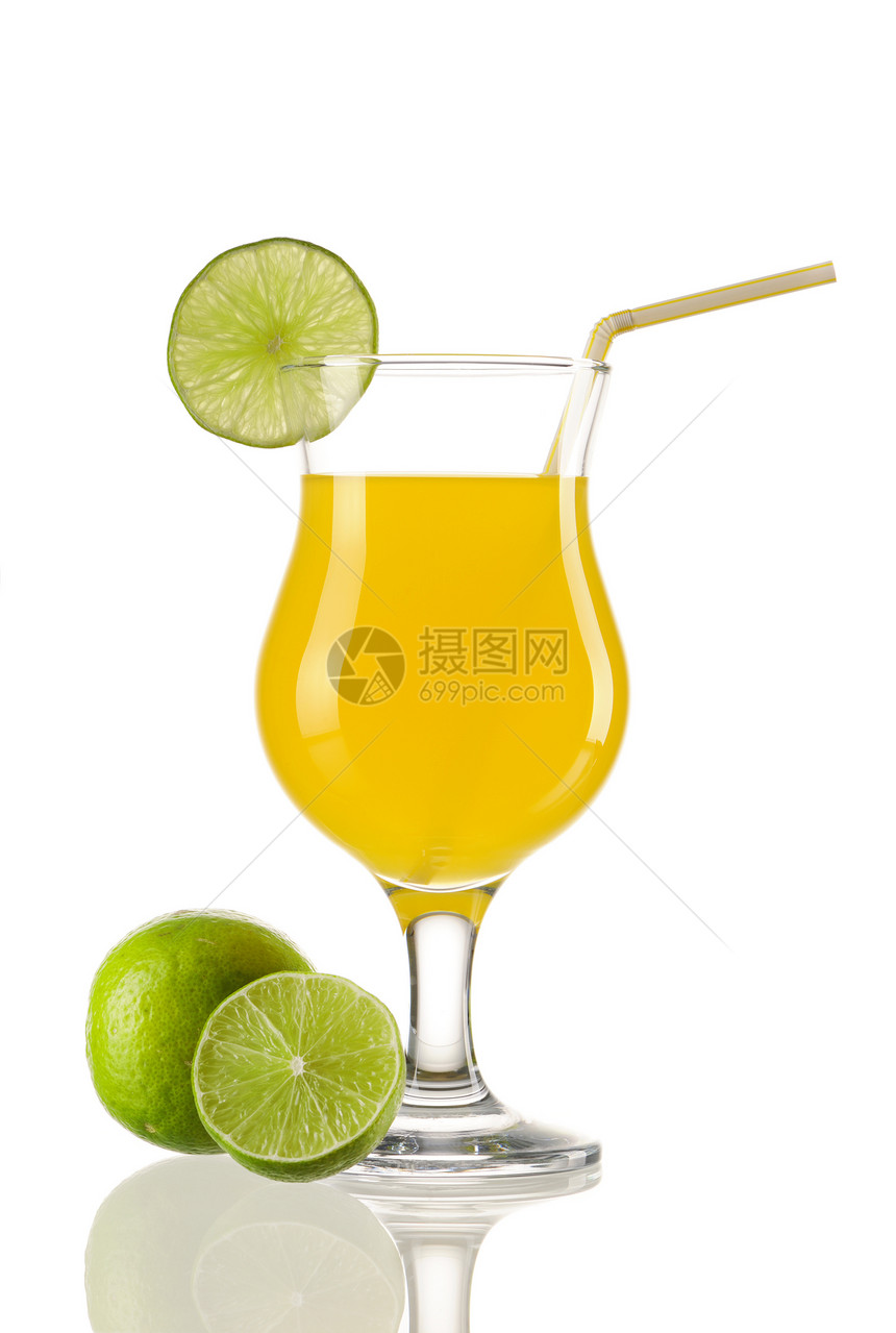 鸡尾酒果汁白色反射糖浆食物橙子酒精玻璃热带苏打图片