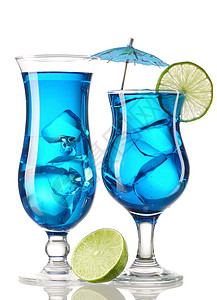 赠酒卡素材蓝库拉卡鸡尾酒热带糖浆蓝色派对白色稻草反射苏打果汁食物背景