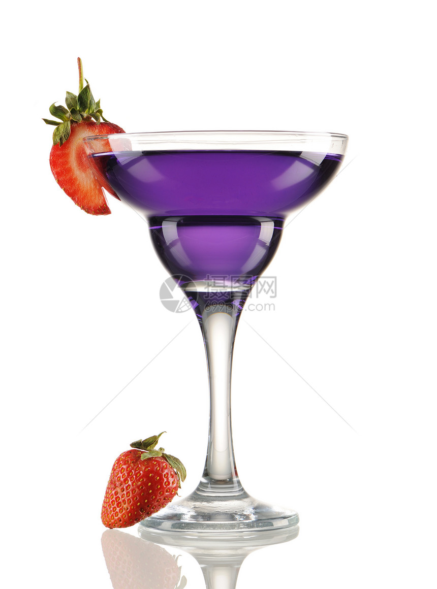 玛格丽塔达基里鸡尾酒反射热带苏打食物糖浆派对水果紫色玻璃果汁图片