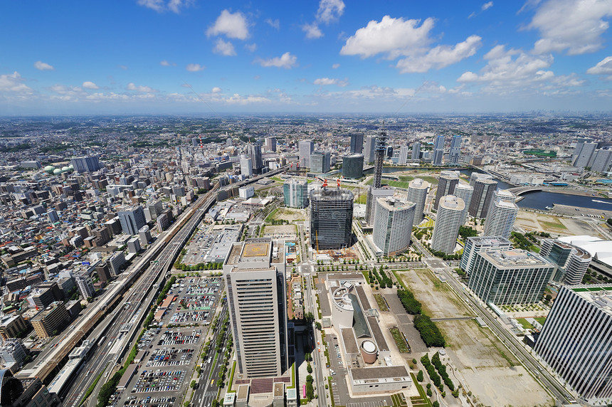 横滨市风景天空商业建筑学城市旅行场景街道市中心天际摩天大楼图片