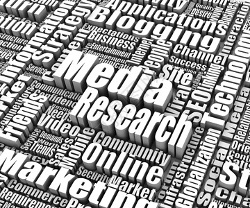 媒体和媒体研究互联网营销文字社交一个字3d形状白色背景图片