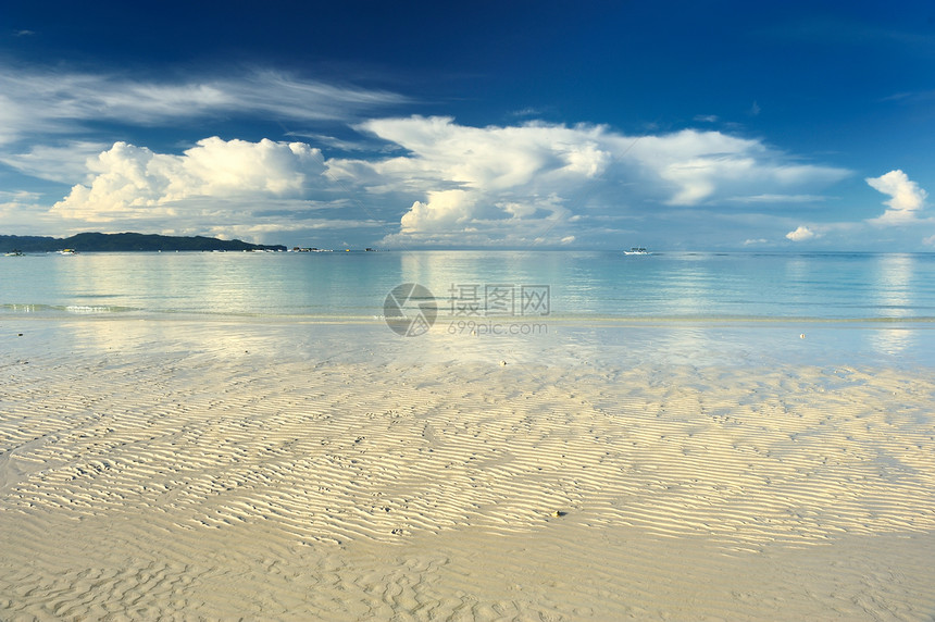 低潮潮沙丘海景天空假期海岸线热带边缘地平线海洋蓝色图片