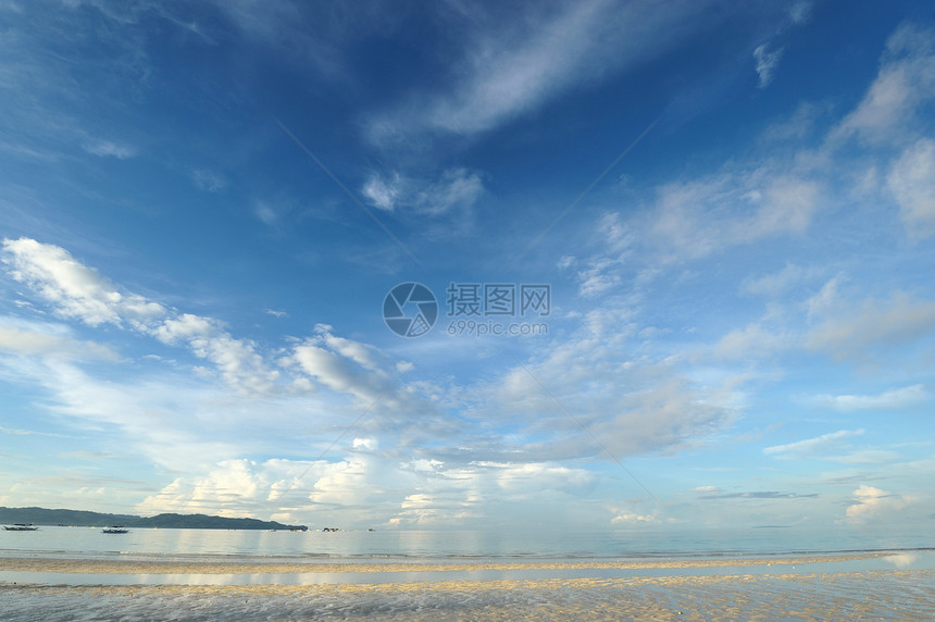 低潮潮地平线沙丘海浪海洋假期蓝色天空荒野热带边缘图片