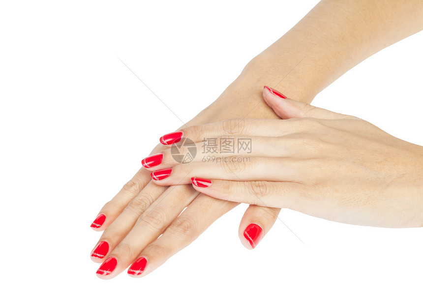 妇女用指甲修指甲的手奢华温泉治疗卫生美甲绘画抛光化妆品皮肤女性图片