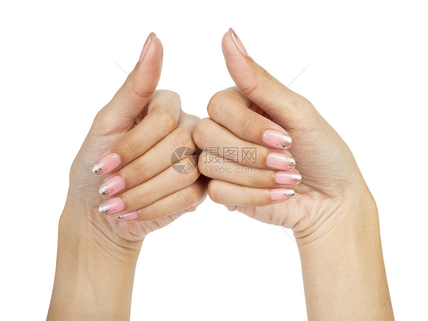 妇女用指甲修指甲的手治疗抛光新娘化妆品皮肤女孩身体女性护理婚礼图片