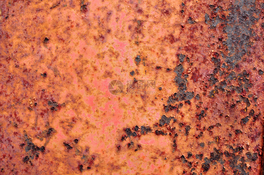 抽象的老生锈金属背景建造褪色衰变氧化材料棕褐色海报古物盘子腐蚀图片