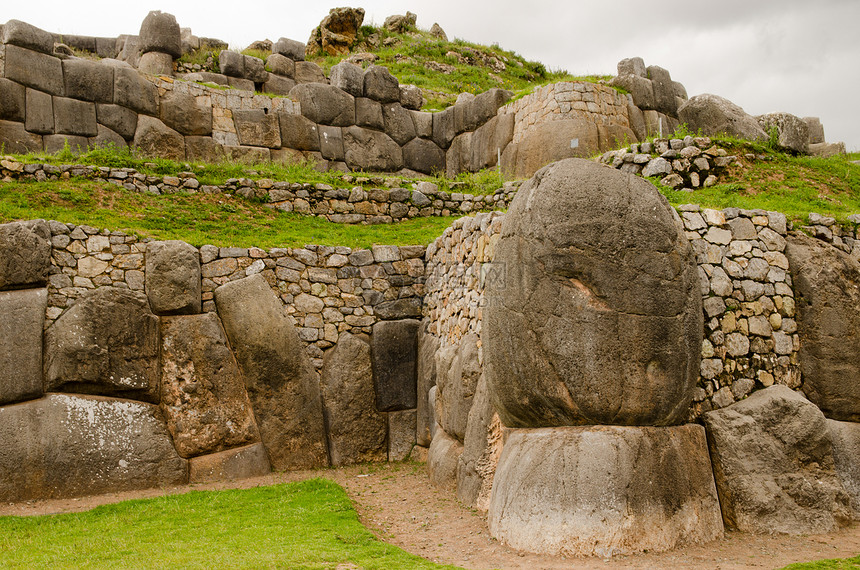 秘鲁库斯科建造地标岩石墙壁石头纪念碑文化拉丁废墟建筑学图片