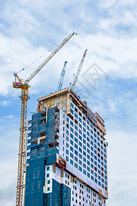 高楼建筑建筑工地窗户多层建筑学甲板抵押职场工程光束脚手架套管背景图片