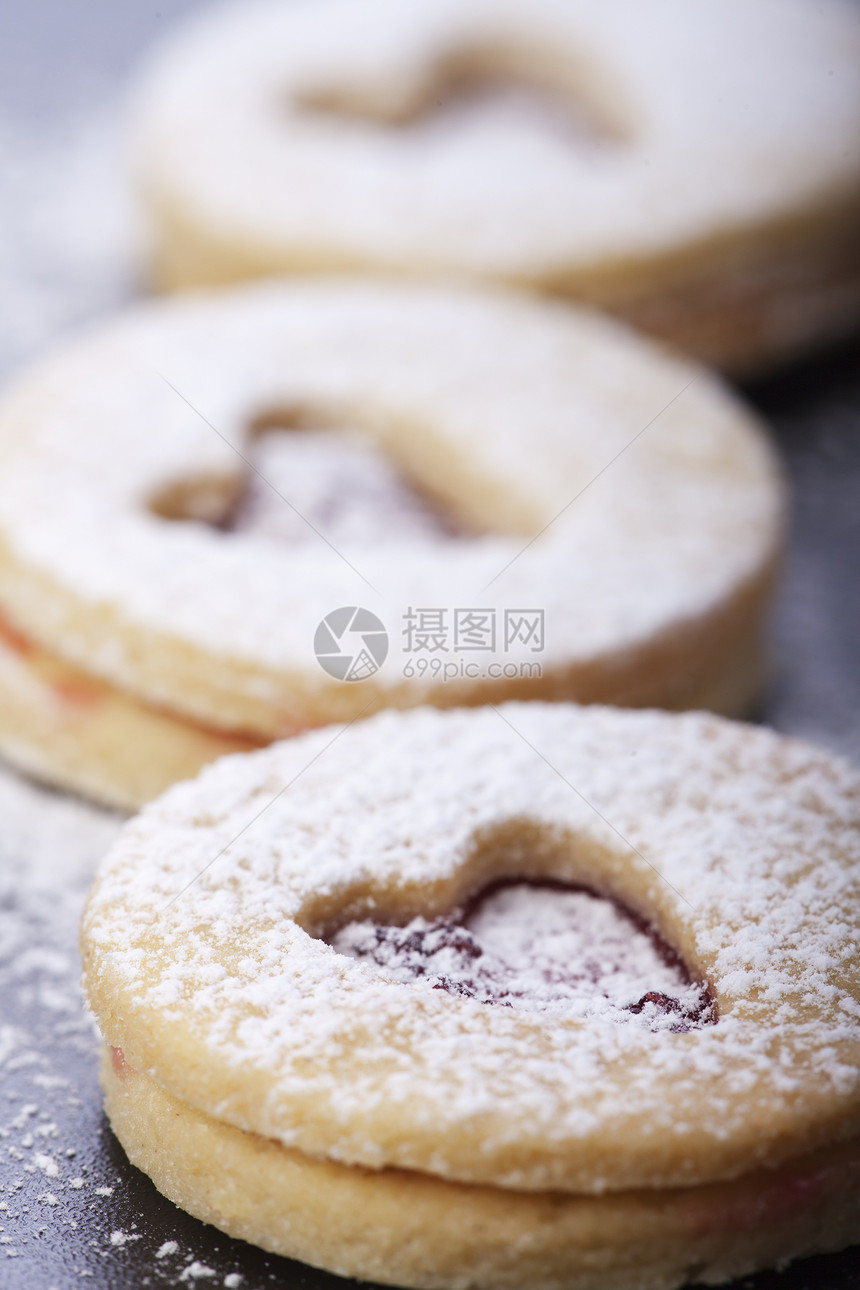 圣诞饼干和糖粉的特写宏观香料八角饼干芳香糕点烘烤礼物糖果乡村图片
