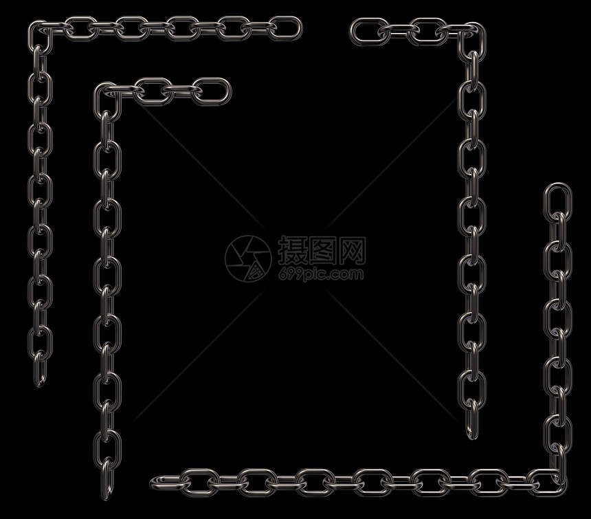 金属链框架边界工具插图力量安全工业金属图片