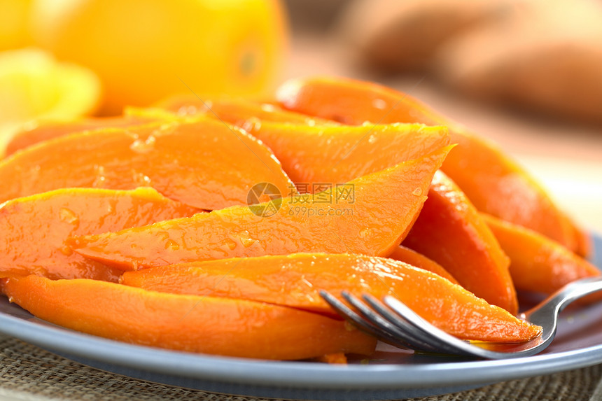 甜土豆炉灶盘子蔬菜营养橙子饮食油炸小吃水平食物图片
