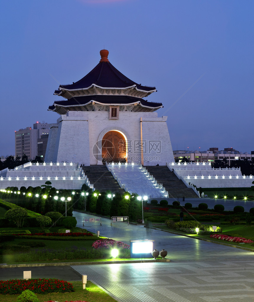 泰万的纪念堂Taiwan记忆场景旅游楼梯纪念馆大厅公园历史性入口城市图片