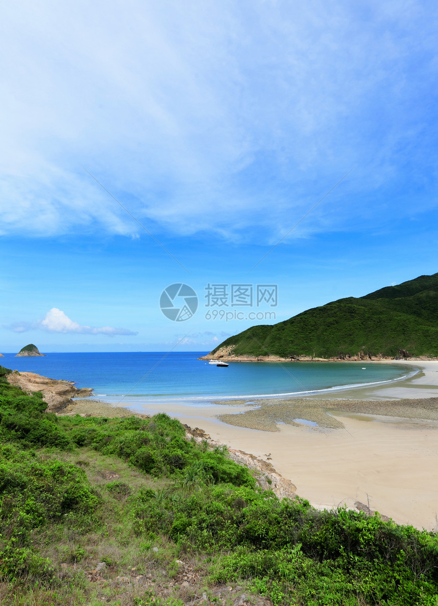 香港赛湾海滩冲浪热带海浪场景天空蓝色晴天旅行放松季节图片