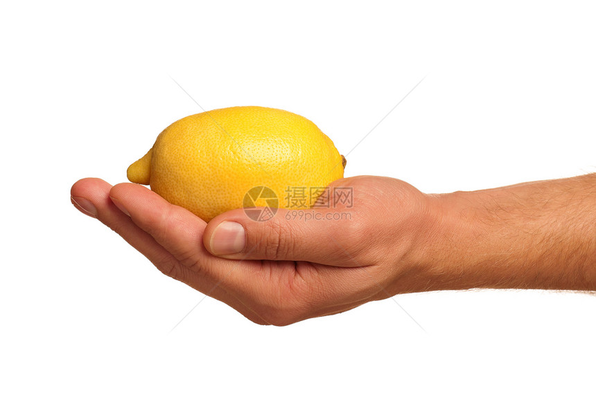 手拿柠檬营养男人食物甜点美食水果香橼杂货成人烹饪图片