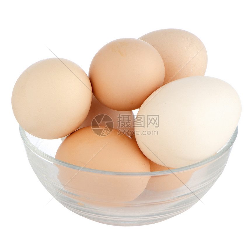 玻璃碗中的鸡蛋团体烹饪早餐棕色杂货动物白色图片