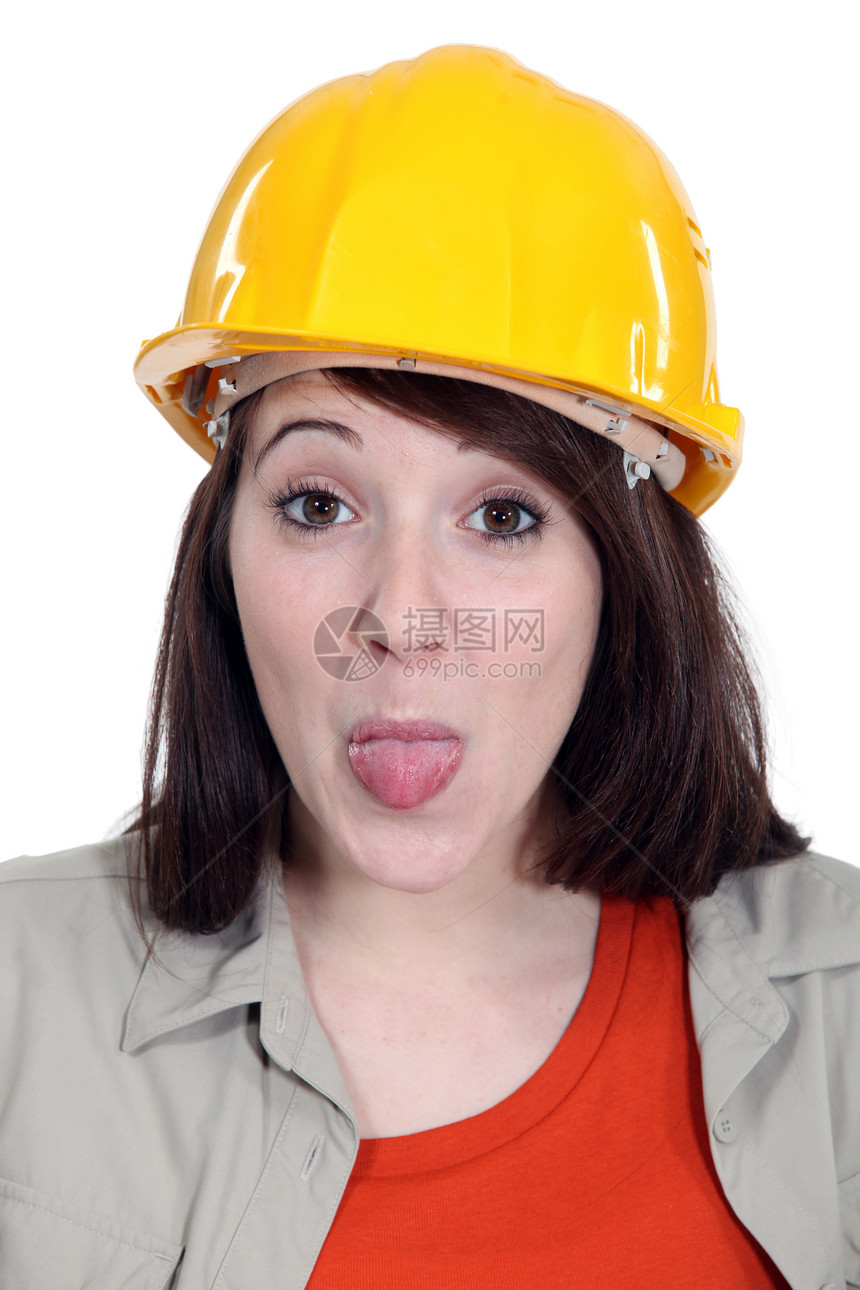 建筑工人伸着舌头伸出舌头图片