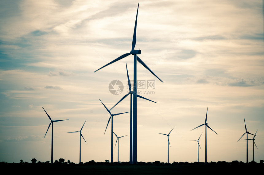 生产电力的磨粉厂组别植物活力工业电气生态风能力量环境蓝色发电机图片