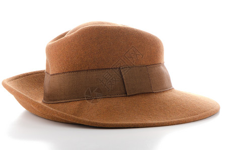 棕色帽子棕色旧帽子装饰金属毛毡古董女士丝带背景