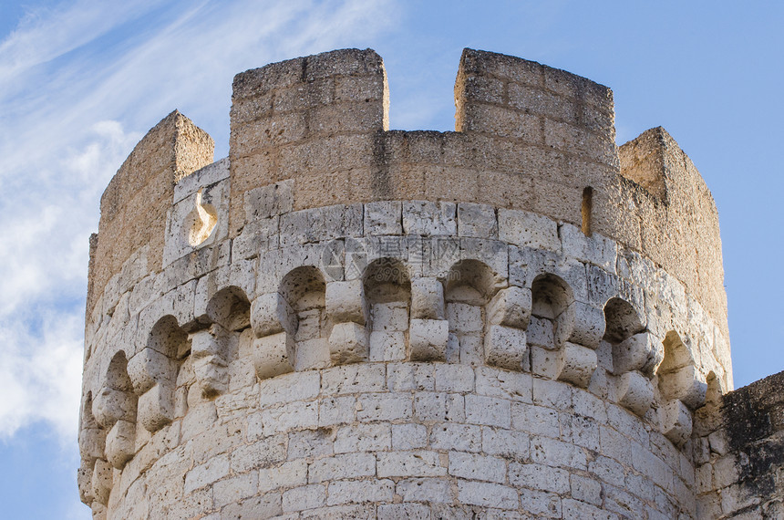 西班牙佩纳菲埃尔城堡石塔历史性白色地标入口旅行建筑学堡垒石头建筑旅游图片