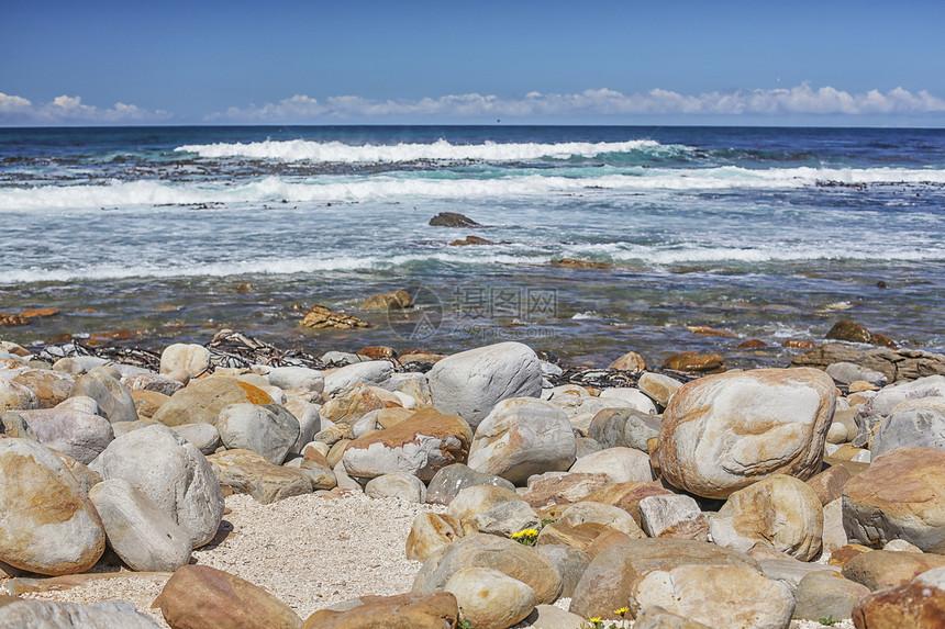 南非的大西洋海岸 海洋和太平洋海岸普角海岸岩石波浪天空蓝色自然图片