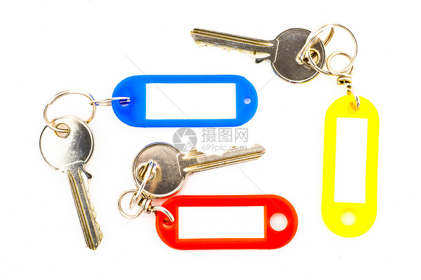 键和标签戒指安全塑料入口贷款空白金属白色商业财产图片