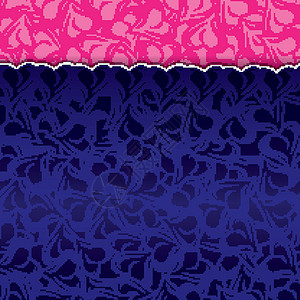 蓝和粉红色心纸矢量背景图片
