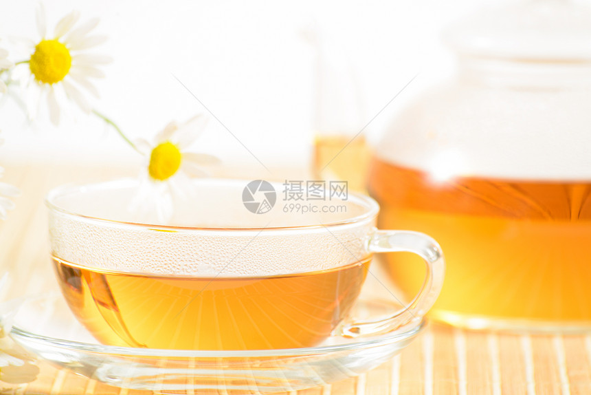 茶杯加香草甘菊茶杯子橙子温泉保健疗法早餐礼物芳香饮料雏菊图片