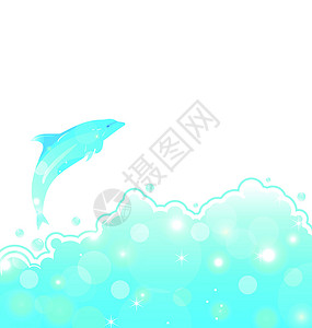 农夫山泉水宣传单带海豚的水卡摘要设计图片