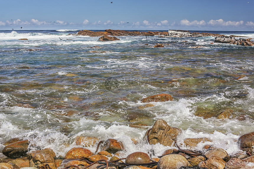 南非的大西洋海岸 海洋和太平洋海岸天空海岸自然波浪蓝色岩石图片
