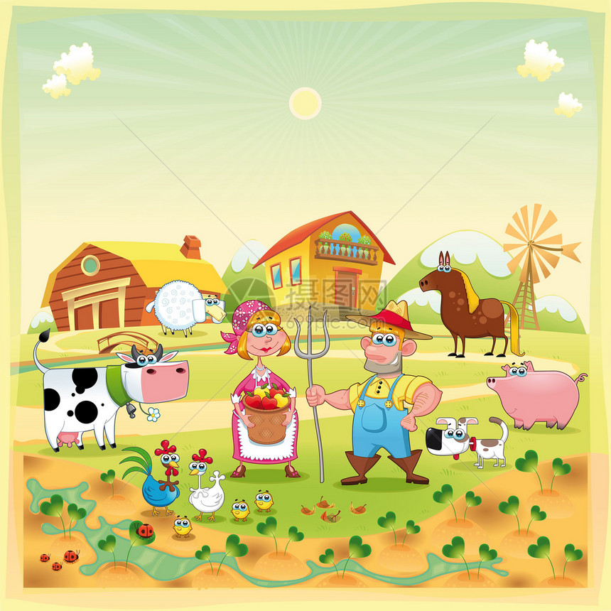 农场家庭图片