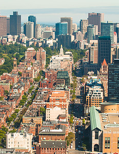 波士顿后湾空气建筑街道城市景观网格摩天大楼邻里天空高清图片