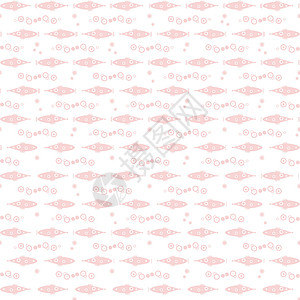 粉色条纹鱼无缝鱼类和植物形态条纹粉色绘画插图白色叶子墙纸插画