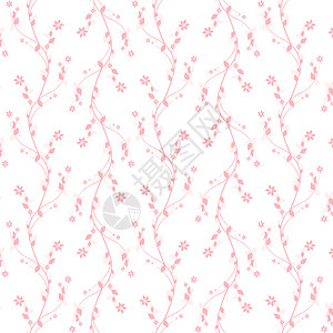 无缝裁缝花类模式叶子条纹白色粉色插图创造力墙纸装饰绘画背景图片