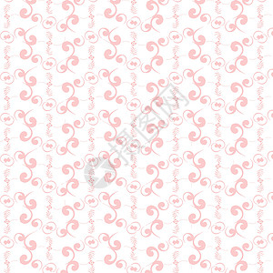 无缝裁缝花类模式创造力粉色条纹白色装饰插图墙纸叶子绘画背景图片