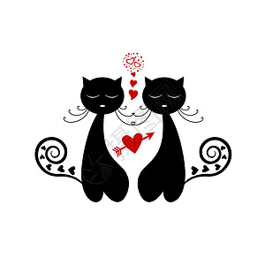 爱猫艺术卡通片草图爪子乐趣小猫插图绘画宠物黑色设计图片