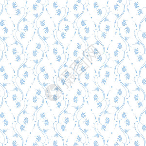无缝花纹条纹装饰白色创造力墙纸插图叶子绘画蓝色背景图片