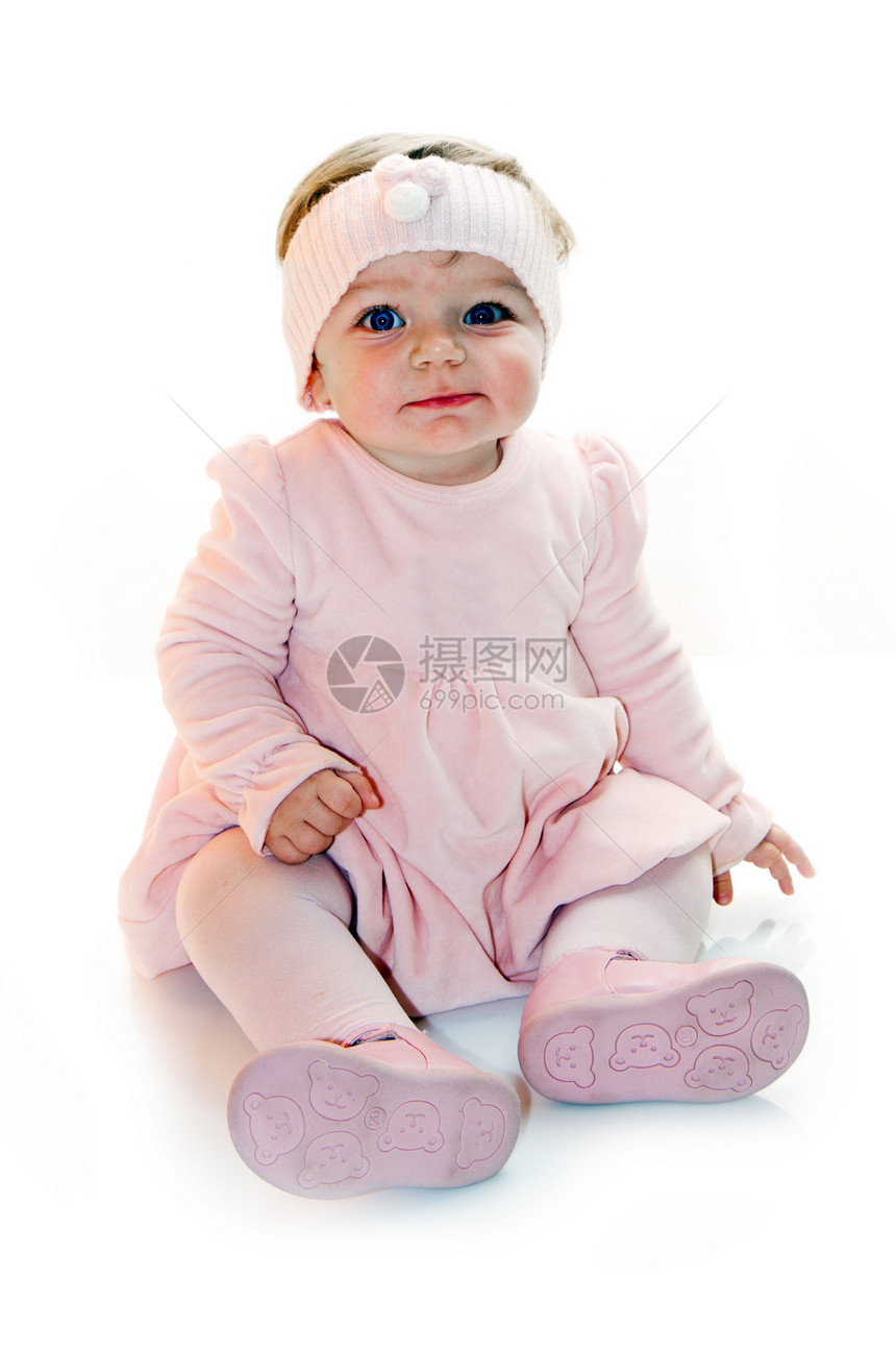 美丽的女婴肖像婴儿女性喜悦眼睛女孩手指微笑新生生活皮肤图片