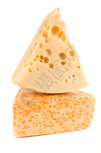 单一对象两片奶酪食物影棚摄影文化健康饮食芝士乳制品对象背景