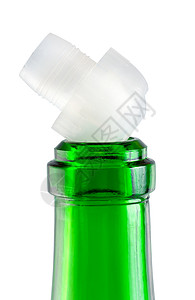 空酒瓶白色软木液体瓶子影棚绿色享受酒精玻璃饮食背景图片