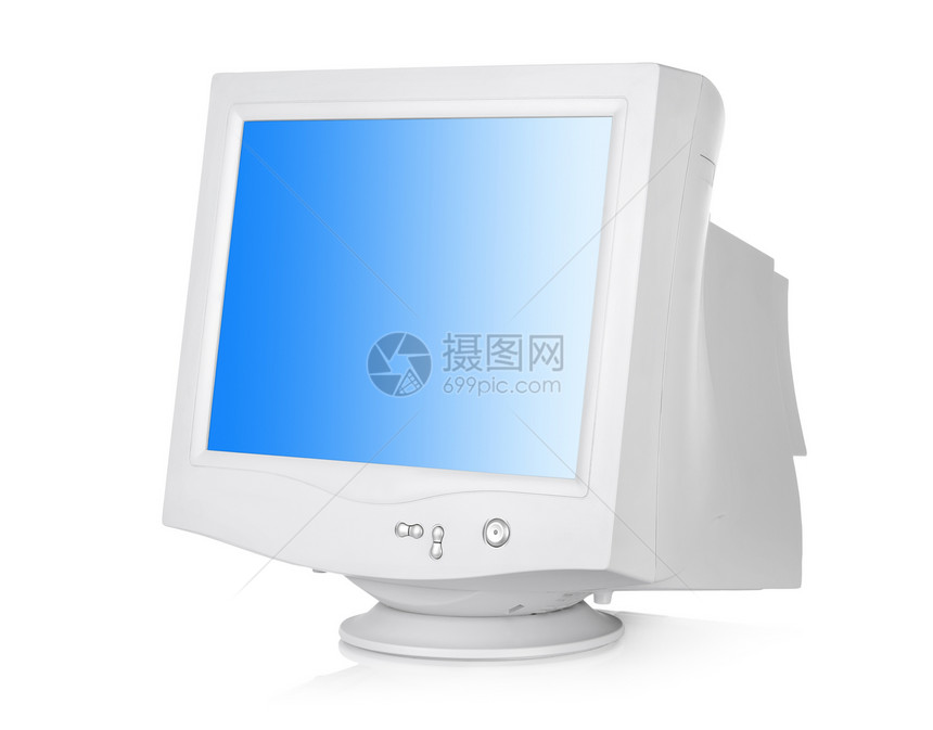 CRT 监视器部分射线管空白古董白色收藏电脑显示器沟通阴极复兴图片
