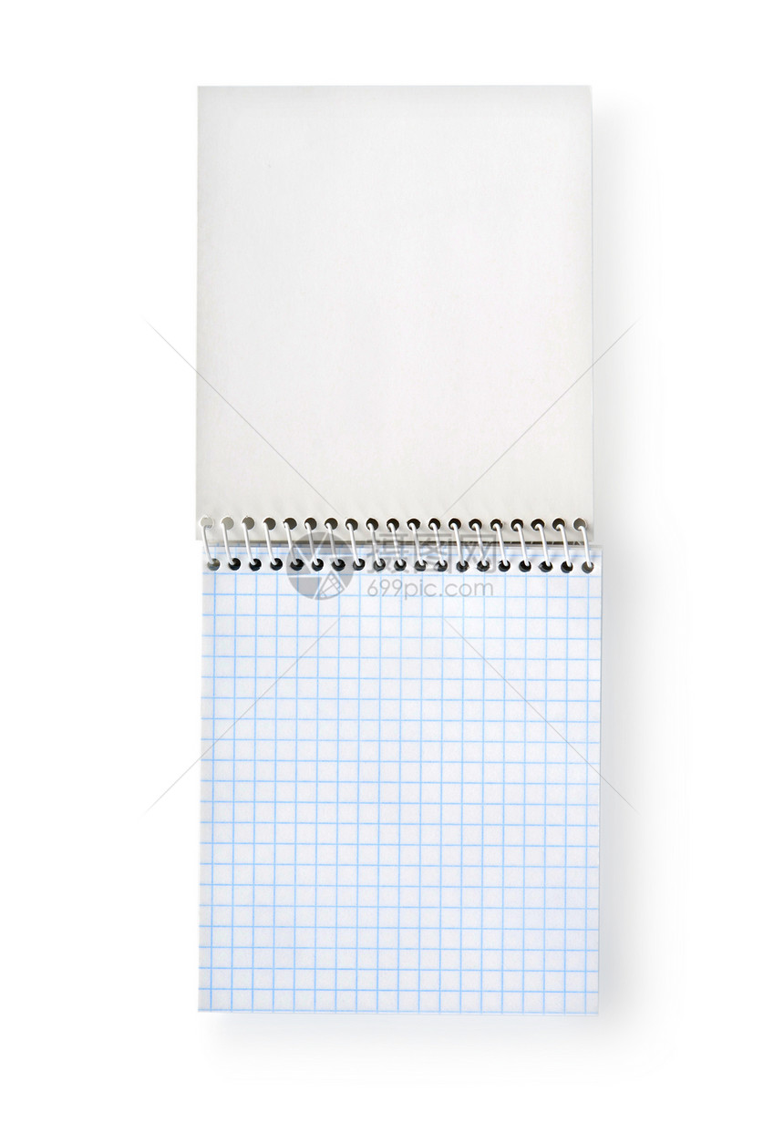 空白笔记板条纹对象用品正方形金属日记白色阴影笔记本螺旋图片