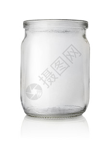 孤立的空玻璃罐餐具圆圈行业设备白色灰色食品工作室影棚宏观背景图片