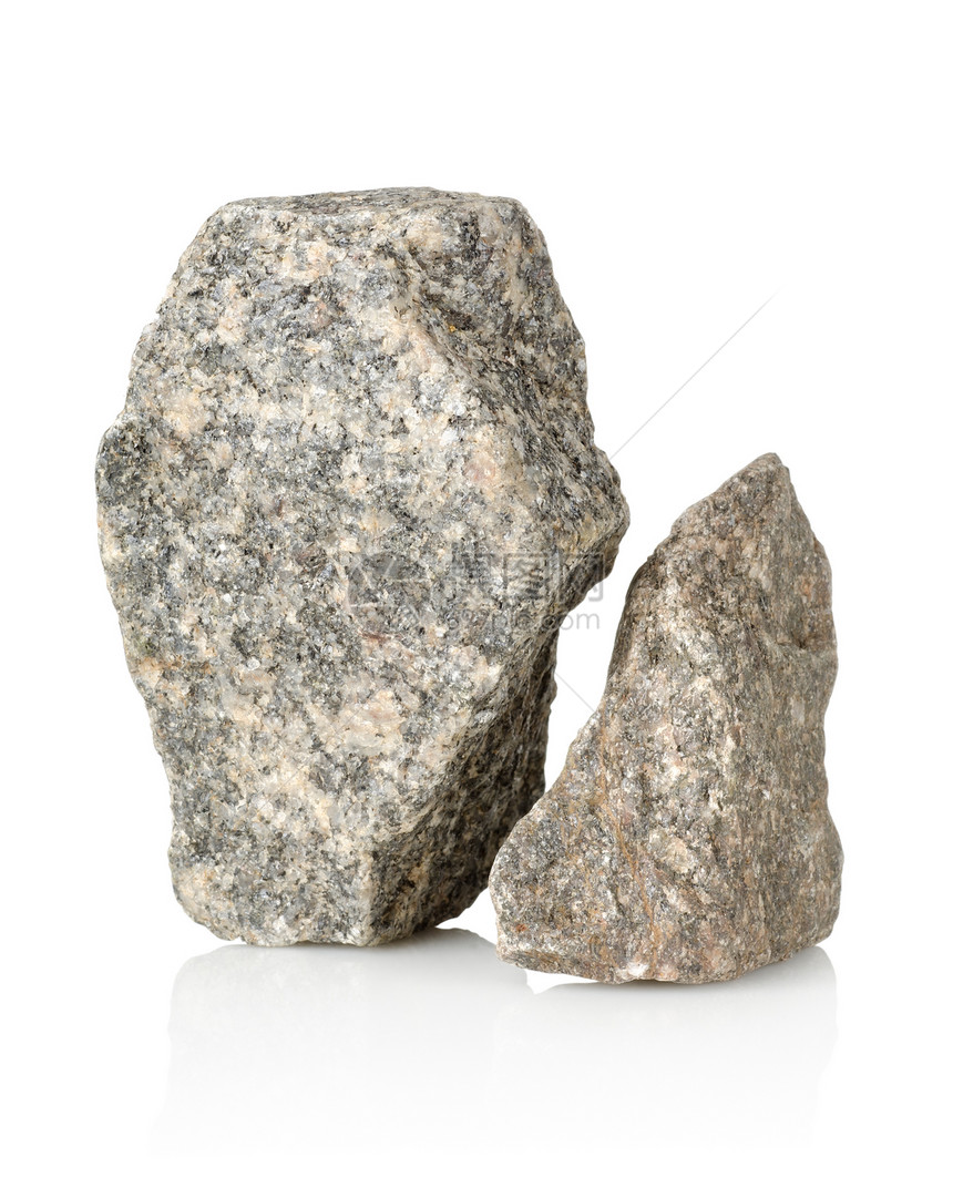 两块石头岩石水平灰色碎屑影棚建材碎石花岗岩白色图片